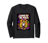 Corn To Be Wild Halloween Scarecrow Graffiti Graphic Cool Maglia a Manica
