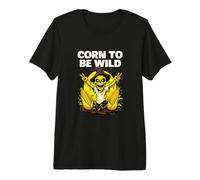 Corn To Be Wild Halloween Scarecrow Illustration Graphic Maglietta Premium