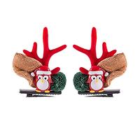Corna di bigiotteria alla moda, regalo per bambini, coppia d'oro, Natale, piccola polvere creativa, una forcina, gioielli fai da te, gioielli per bambini (F, taglia unica)