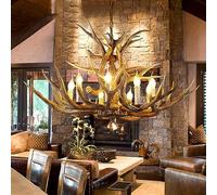 Corna di Cervo Lampadario Illuminazione, 8 Luci Resina Rustica Corno di Cervo Lampada a Sospensione Corna Stile Vintage Corna Lampadari per Soggiorno Camera da Letto Cucina della S