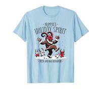 Corna Spaventosa Figura Danza Krampus Maglietta, Uomo, Celeste, 3XL