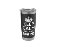 Cornamusa "Keep Calm and Play Bagpipes!", divertente design musicale Bicchiere termico in acciaio inox doppia parete