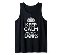 Cornamusa Keep Calm And Play Bagpipes!, Divertente Design Musicale Canotta