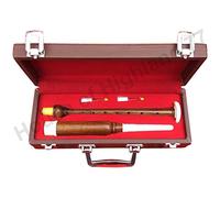 Cornamusa scozzese Highland pratica Chanter palissandro finitura nero e marrone con supporti in argento e avorio, cornamusa (marrone imitazione avorio)