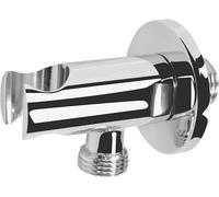Cornat Attacco a parete - 1/2 pollici AG - rosetta Ø 54 mm - con supporto per doccetta - cromato/arco di collegamento a parete/supporto per tubo doccia/supporto da parete/attacco acqua /