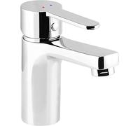 Cornat Barrio - Miscelatore monocomando in ottone cromato, attacco per albero senza sforzi, con attacco a sfioramento, ad alta pressione, per bagno, lavabo, BAR1, colore: Argento