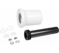 Cornat CKAG - Set di pezzi per WC a parete, 110/160 mm, colore nero, DN 100