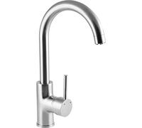 Cornat FUEEH52 Fuerte FUEEH52-Miscelatore monocomando per lavello con beccuccio Alto e Girevole, Montaggio a Bassa Pressione, Rubinetto da Cucina, Effetto Acciaio Inossidabile
