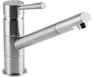 Cornat Fuere FUEEN5 - Miscelatore monocomando per lavello, corpo in ottone di alta qualità, effetto acciaio inox, beccuccio girevole a 360°, rubinetto ad alta pressione, rubinetto da cucina