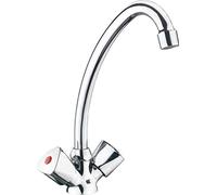 Cornat Li5, Miscelatore per Lavabo a 2 Manopole con Collo Orientabile Cromato
