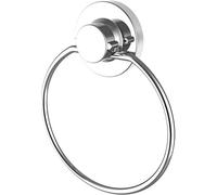 Cornat Portasciugamani 3 in 1 - Anello - 3 Diverse opzioni di Fissaggio con Ventosa, Cuscinetto Foratura - Cromato/Gancio Adesivo/Porta Asciugamani per Ospiti / T340255, Cromo (Lucido)