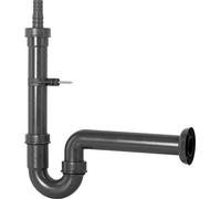 Cornat Rezyklat T355004R, sifone per dispositivi, 1 1/2 pollici x 40 mm, con beccuccio e supporto da parete, realizzato in plastica riciclata, qualità tedesca, sifone per dispositivi, colore nero