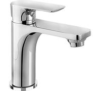 Cornat Rubinetto monocomando per lavabo "Edition Color" - corpo in ottone cromato - fissaggio senza sforzo - con valvola di scarico a pressione/rubinetto per bagno/lavandino / NERC1
