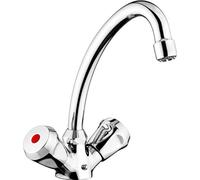 Cornat Sah1131, Miscelatore per Lavello a 2 Manopole, con Collo Regolabile, Bass