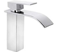 Cornat SAZ619 - Miscelatore monocomando per lavabo, cromato pressofuso, con valvola di scarico a pressione per bagno, colore: Argento