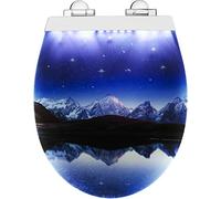 Cornat Sedile WC "Geneva Light", illuminazione a LED delicata di notte, con sensore acustico, funzione Quick up & Clean, abbassamento automatico, comodo montaggio da sopra / sedile WC / copriwater / KSDSC360