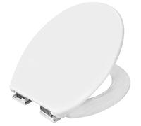 Waterful Seduta WC Universale, Copriwater con Tavoletta, Distanza Cerniere Regolabile 9.5-18 cm, Chiusura Ammortizzata Soft Close, Misura Profilo Esterno 44x38 cm, Bianco Sedile