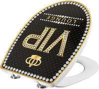 Cornat Sedile WC "VIP 2.0" - Motivo straordinario - Termoplastica facile da pulire - Funzione Quick Up & Clean - Abbassamento automatico - Comodo montaggio dall'alto/sedile WC/copriwater / KSDSC109