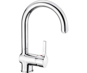 Cornat Skagen, rubinetto monocomando per lavello, robusto corpo pressofuso, cromato, beccuccio alto e orientabile, rubinetto a bassa pressione, rubinetto da cucina, rubinetto