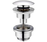 Cornat T317421OH Valvola di Scarico Push Up 1 1/4" per lavabo, cromata, Cromo (Lucido)