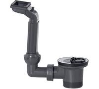 Cornat T353504R - Scarico e troppopieno per lavello, 1 1/2" (417), installazione sanitaria, riciclato, protezione ambientale, grigio