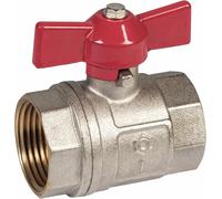 Cornat T594106, Valvola a sfera IG in ottone placcato per impianti di riscaldamento, con manopola a farfalla, 1"
