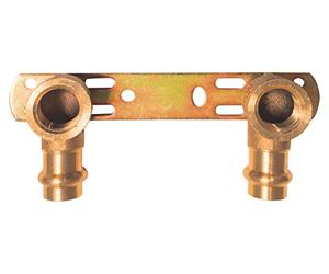 Cornat T65761512B - Unità di montaggio a pressione per valvole angolari e rubinetti a parete, 2 filettature interne, 2 manicotti, A 15 mm, B 1/2" IG, C 100 mm, 1 pezzo, colore: Rosso