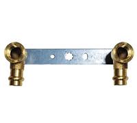 Cornat T65771512B - Unità di montaggio a pressione per valvole angolari e rubinetti a parete, 2 filettature interne, 2 manicotti, A 15 mm, B 1/2" IG, C 150 mm, 1 pezzo, colore: Rosso