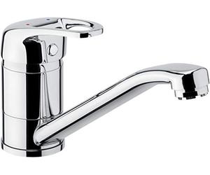 Cornat TAV52 - Miscelatore monocomando per lavello "Tavira", corpo in ottone cromato, erogatore orientabile a 360°, rubinetto a bassa pressione, rubinetto da cucina, rubinetto, colore: argento