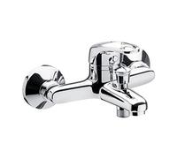 Cornat TAV2 Tavira TAV2-Rubinetto Vasca, Corpo in Ottone di Alta qualità, Cromato con Uscita Doccia da 1/2", monocomando per Montaggio a Parete, Miscelatore, Rubinetto da Bagno