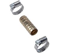 Cornat TEC308402 - Raccordo filettato per tubo flessibile con 2 fascette 3/4", in ottone