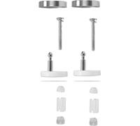 Cornat TEC365031 - Kit per vari sedili WC con decorazione, in acciaio inox e plastica, set di montaggio, pezzi di ricambio, accessori, colore: argento