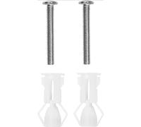 Cornat TEC365085 - Kit per tutti i sedili WC standard, in acciaio inox e plastica, set di montaggio, pezzi di ricambio, accessori, colore: bianco