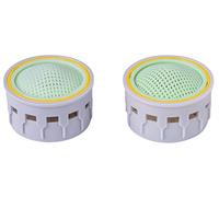 Cornat TECWS608 Inserto M22/M24 per risparmio idrico fino al 50%, con guarnizione, adatto per aeratore standard grigio in plastica interna, ugello miscelatore, argento