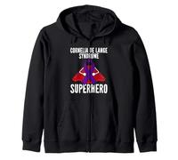 Cornelia De Lange Syndrome Superhero Warrior Nastro Viola Felpa con Cappuccio