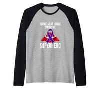 Cornelia De Lange Syndrome Superhero Warrior Nastro Viola Maglia con Maniche Raglan
