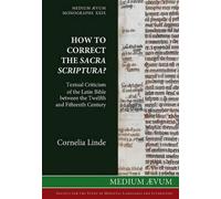 Cornelia Linde How to Correct the Sacra Scriptura? Textual Cr (Copertina rigida)