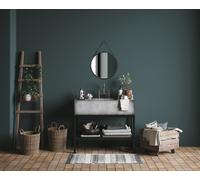 CORNELIA SPECCHIO DA PARETE TONDO CON CORNICE EFFETTO PELLE D.55CM