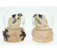 Cornelißen Sfera glitterata tartaruga marina in uovo animale neve miniatura scuotere vetro sfera