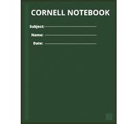 Cornell Notebook: Green | 8.5″ × 11″ | 120 Pages | Cornell Notebook for Fast, Organized Notes