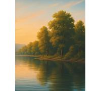 Cornell Notebook - Serene Lake Reflection: A peaceful note-taking space to gather your thoughts and reflect clearly.