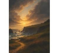 Cornell Notebook - Stormy Sea & Golden Sunset: A personal journaling space to explore feelings, patterns, and daily thoughts.