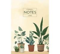 Cornell Notes Lined: B5 Notebook | 108 Lined Pages with Cornell Layout and Contents | Softcover Journal Planner Study Book | Plant Pots