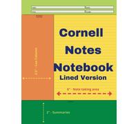 Cornell Notes Notebook Lined Version: Large College Ruled Cornell Note-Taking System Notebook with Basic Instructions | School, College and University Notebooks