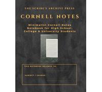 Cornell Notes Notebook: Minimalist Cornell Note-Taking Grid Layout for High School, College and University Students | Elegant Dark Grey Suede Aesthetic Edition