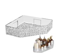 Corner Adhesive Shelf - Durable Bathroom Organizer, Easy Install Non Drilling Rack With Fast Drainage System | Kitchen Balcony Shower Storage Living Room Holder Utility Space Saving Accessory Shelf
