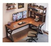 Corner Computer Desk With Pegboard - Scrivania per casa in legno solido, stazione di lavoro con libreria, ergonomica, per camera da letto, moderna scrivania a forma di L (A-right, 180 x 100 x 75 cm)