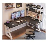 Corner Computer Desk With Pegboard - Scrivania per casa in legno solido, stazione di lavoro con libreria, ergonomica, per camera da letto, moderna scrivania a forma di L (G-right, 120 x 120 x 75 cm)