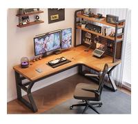 Corner Computer Desk With Pegboard - Scrivania per casa in legno solido, stazione di lavoro con libreria, ergonomica, per camera da letto, moderna scrivania a forma di L (D-right, 120 x 100 x 75 cm)