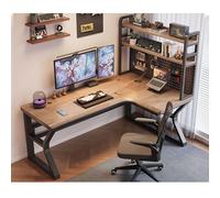 Corner Computer Desk With Pegboard - Scrivania per casa in legno solido, stazione di lavoro con libreria, ergonomica, per camera da letto, moderna scrivania a forma di L (E-right, 120 x 120 x 75 cm)